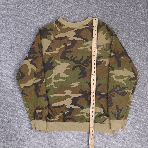 VTG Thrashed Duck Bay Camouflage XL Multicolor Long Sleeve Pullover Sweatshirt - Picture 3 of 16